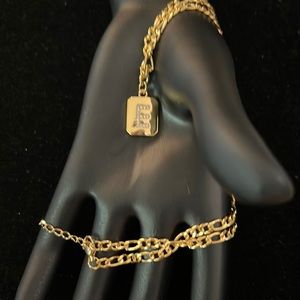 Gold Monogram E Necklace- 18” Chain with 2” Extender